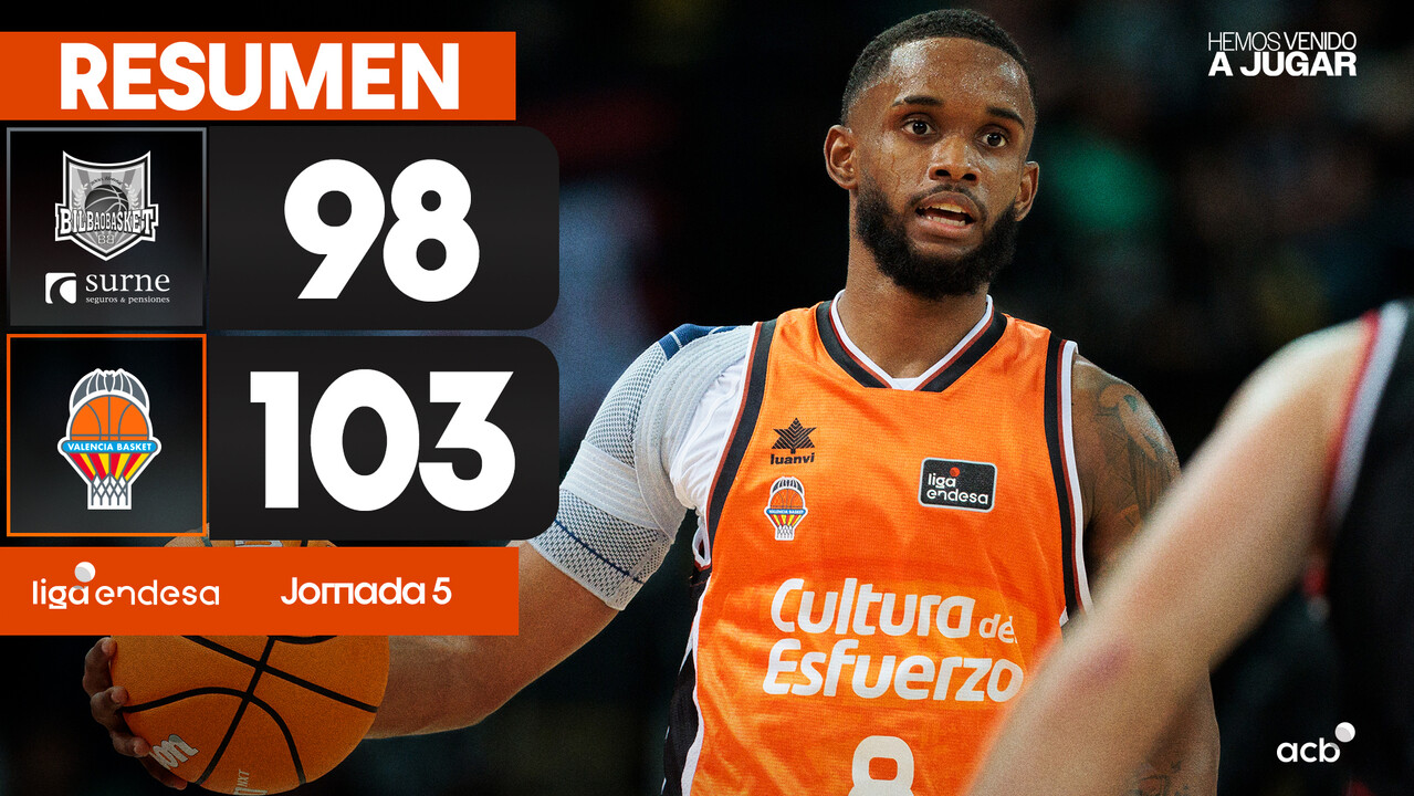 Resumen Surne Bilbao Basket 98 - Valencia Basket 103 (J5)