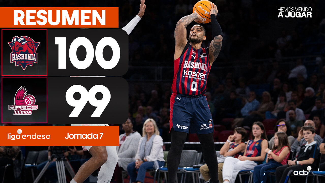 Resumen Baskonia 100 - Hiopos Lleida 99 (J7)