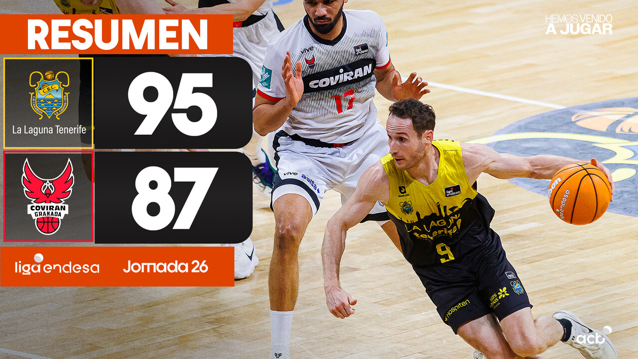 Resumen La Laguna Tenerife 95 - Coviran Granada 87 (J26)