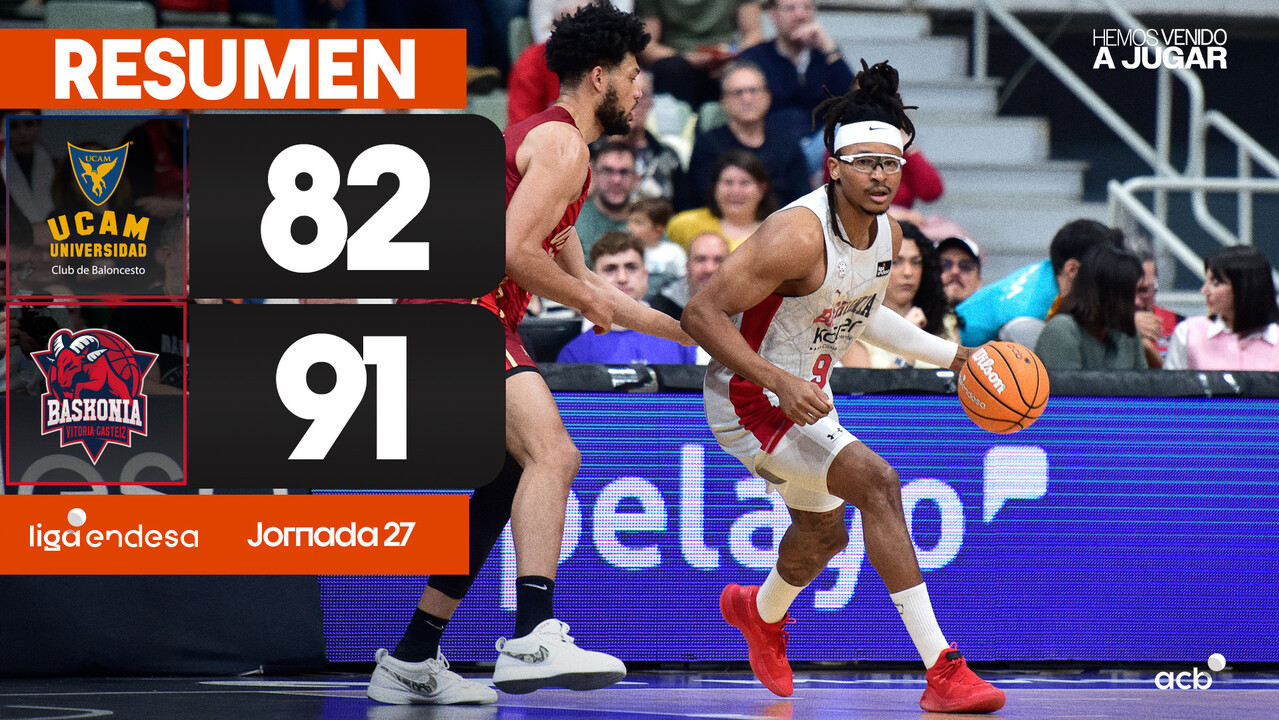 Resumen UCAM Murcia 82 - Baskonia 91 (J27)