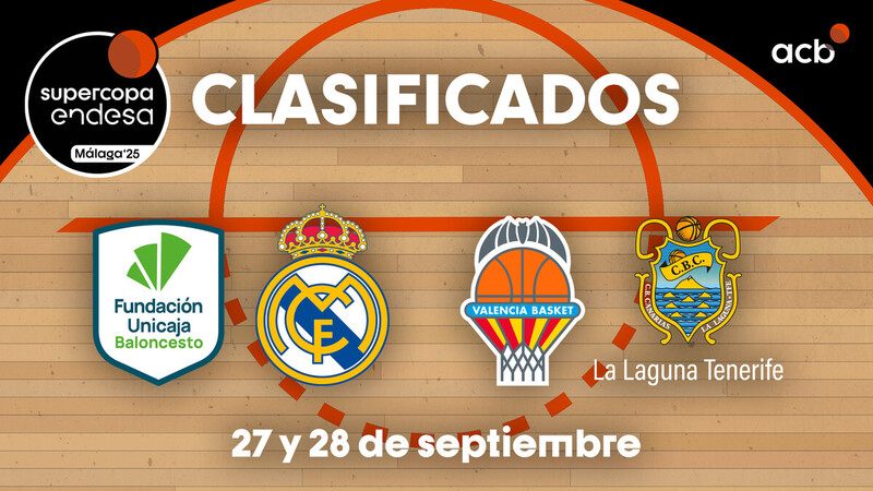 Unicaja, Real Madrid, Valencia BC y La Laguna Tnf, a la Supercopa Endesa