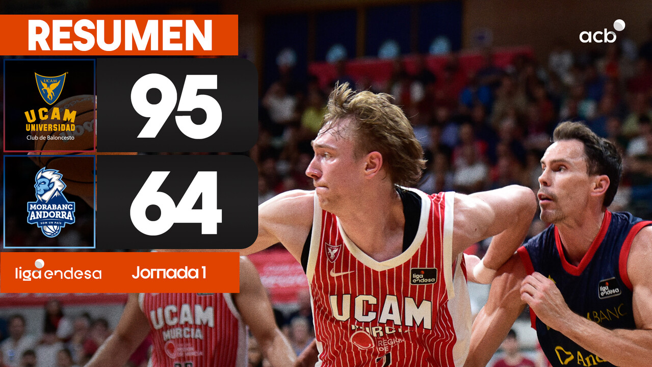Resumen UCAM Murcia 95 - MoraBanc Andorra 64 (J1)
