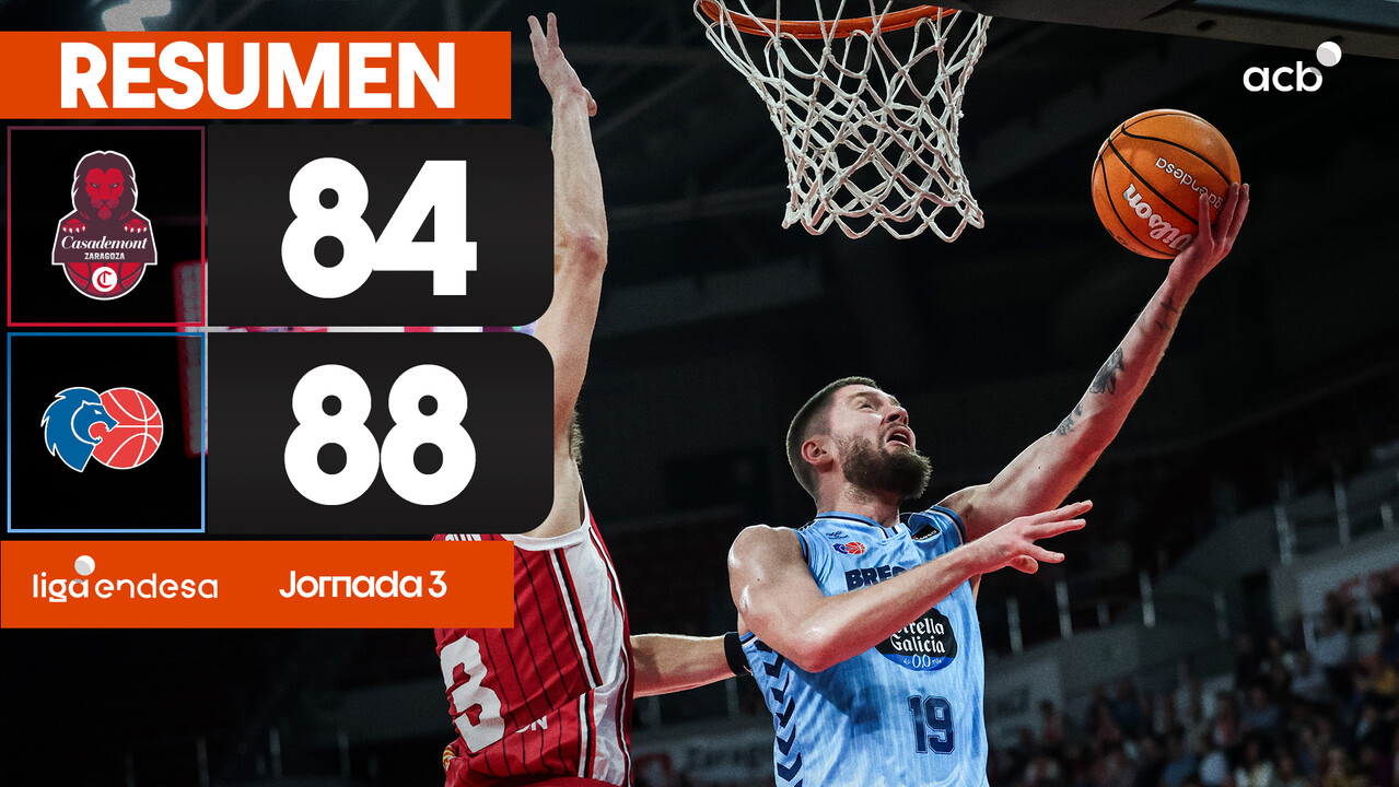 Resumen Casademont Zaragoza 84 - Río Breogán 88 (J3)