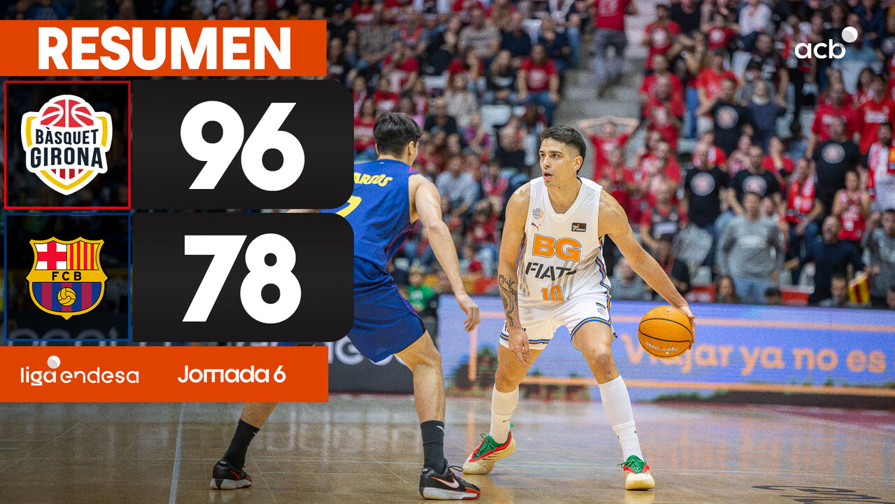 Resumen B&agrave;squet Girona 96 - Bar&ccedil;a 78 (J6)