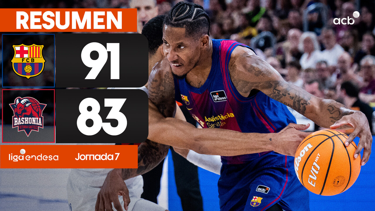 Resumen Bar&ccedil;a 91 - Baskonia 83 (J7)