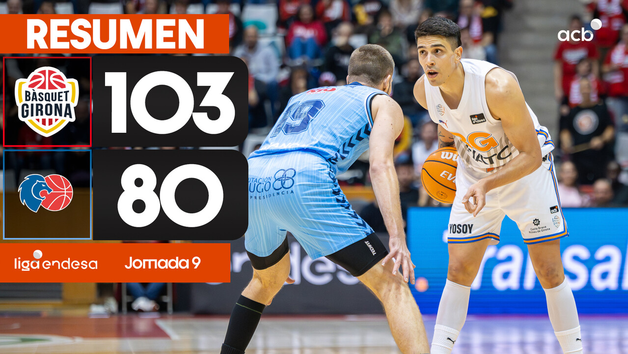 Resumen B&agrave;squet Girona 103 - R&iacute;o Breog&aacute;n 80 (J9)