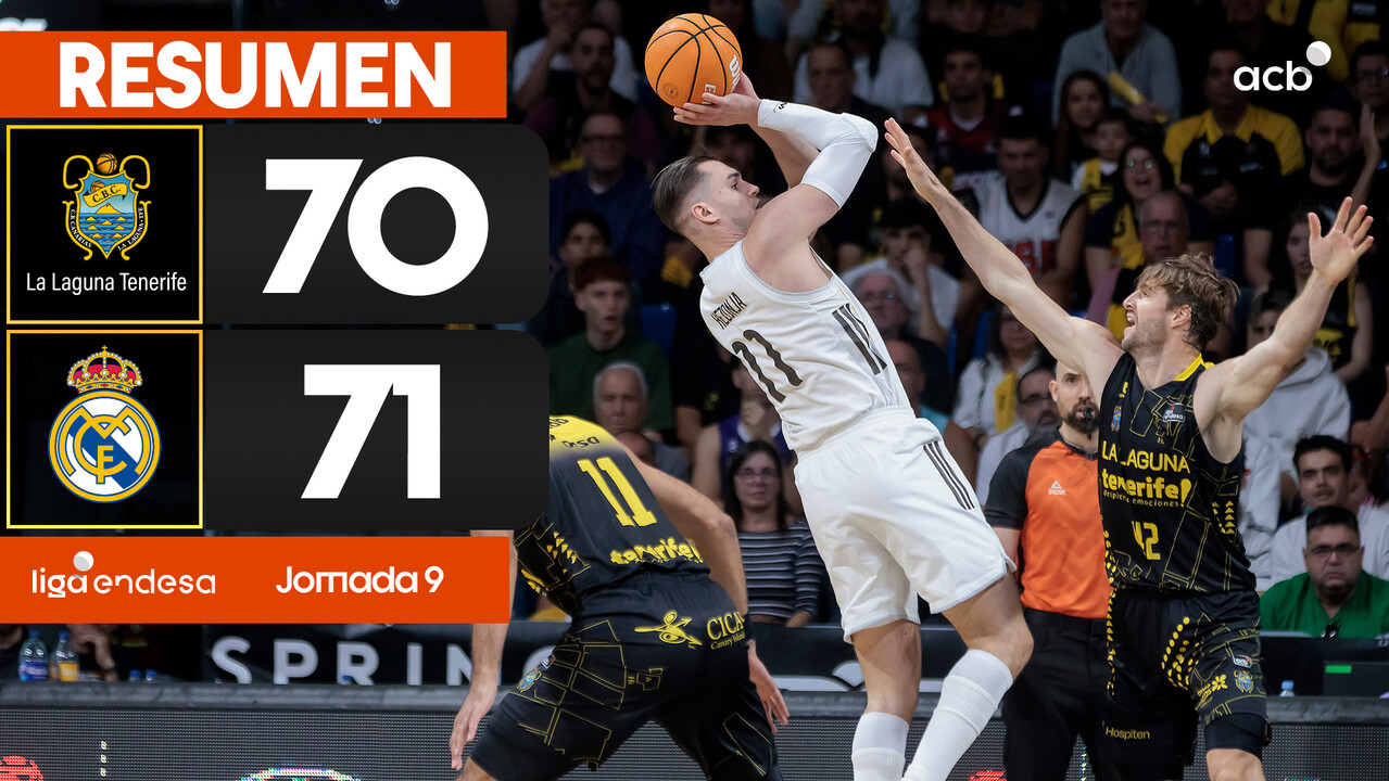 Resumen La Laguna Tenerife 70 - Real Madrid 71 (J9)