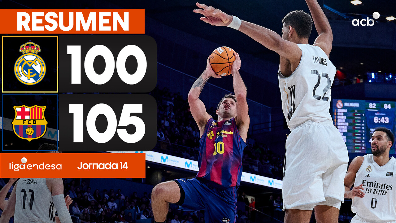 Resumen Real Madrid 100 - Bar&ccedil;a 105 (J14)