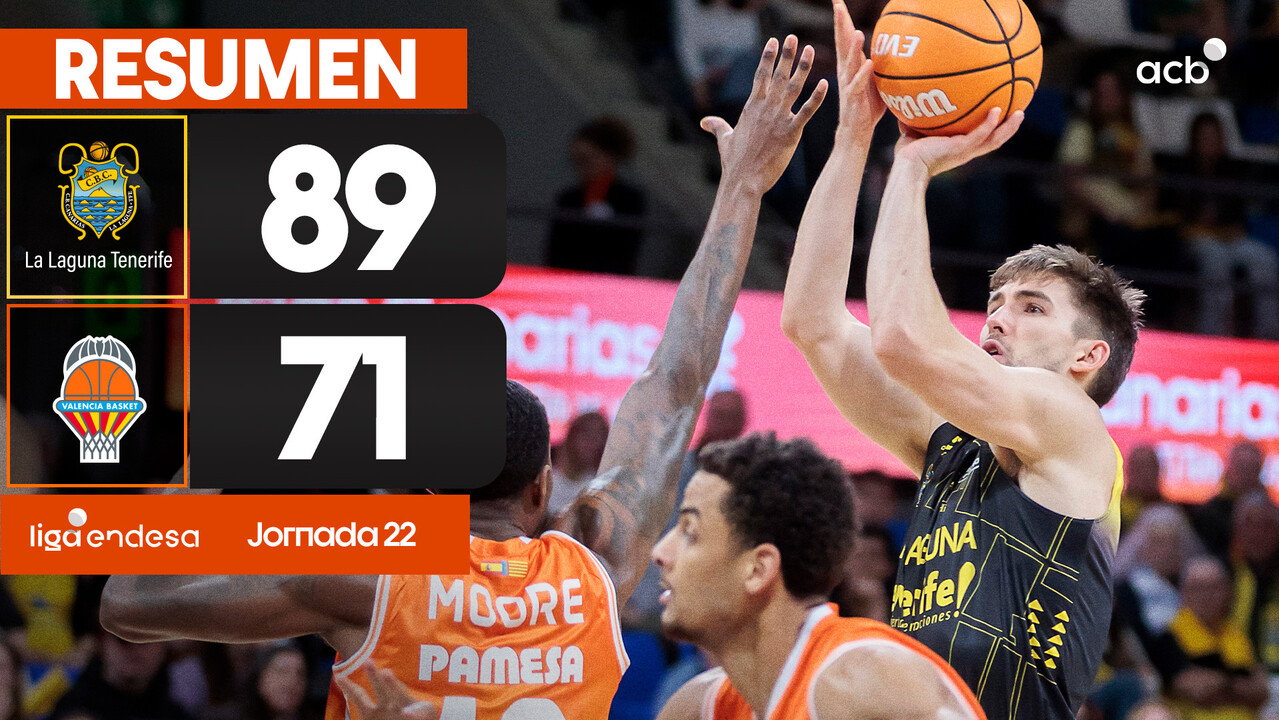Resumen La Laguna Tenerife 89- Valencia Basket 71 (J.22)